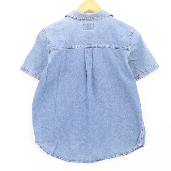Vintage Solutions Original Denim Shirt Women's Blue Short Sleeve Button Down M - Picture 5 of 7